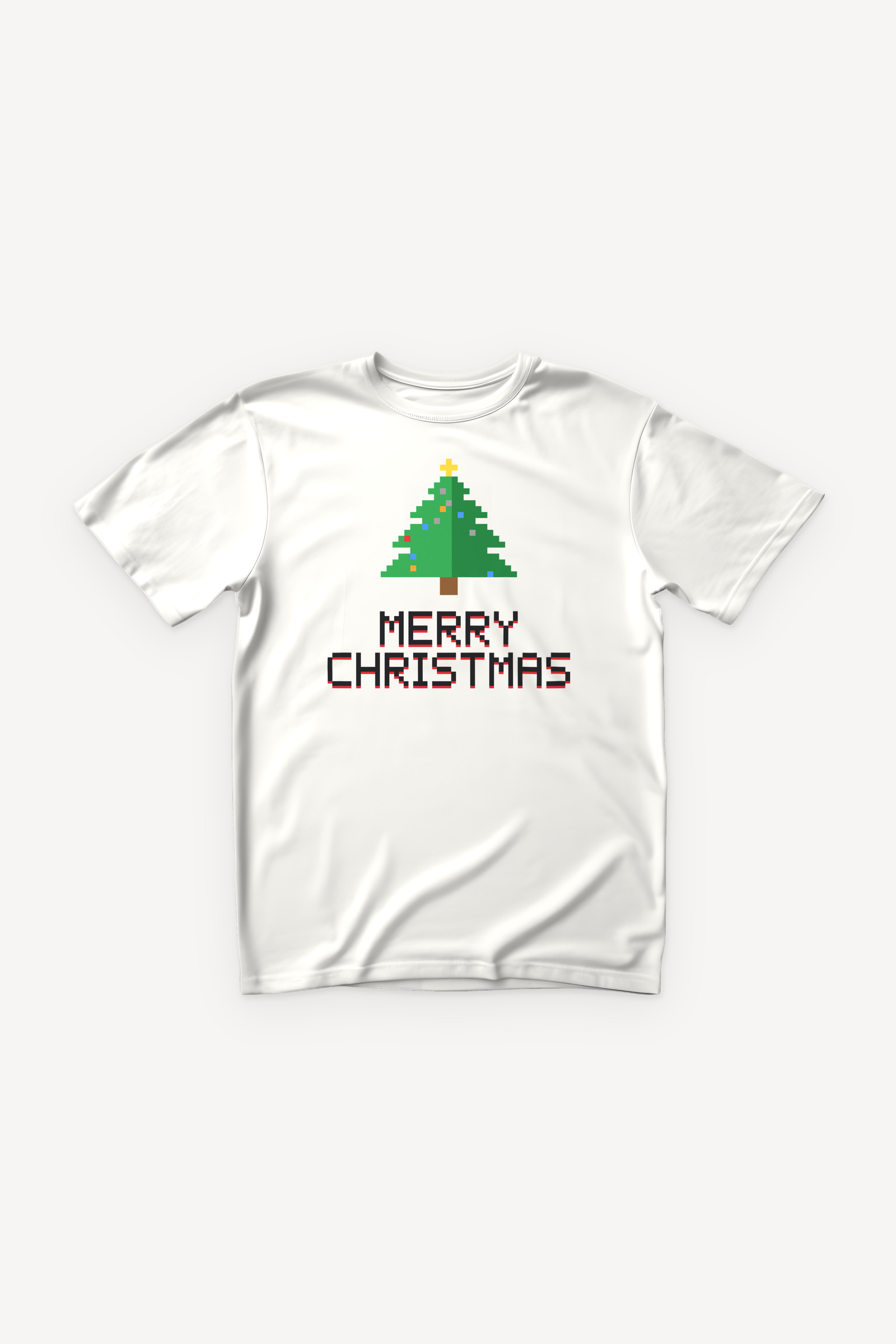 Merry Christmas pixel majica - bijela