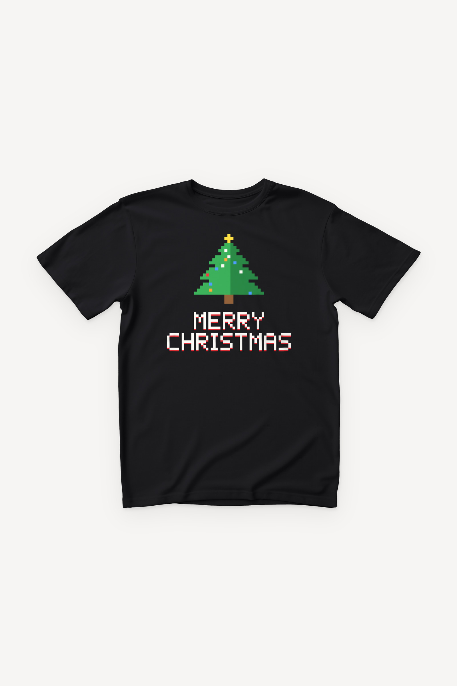 Merry Christmas pixel majica - crna