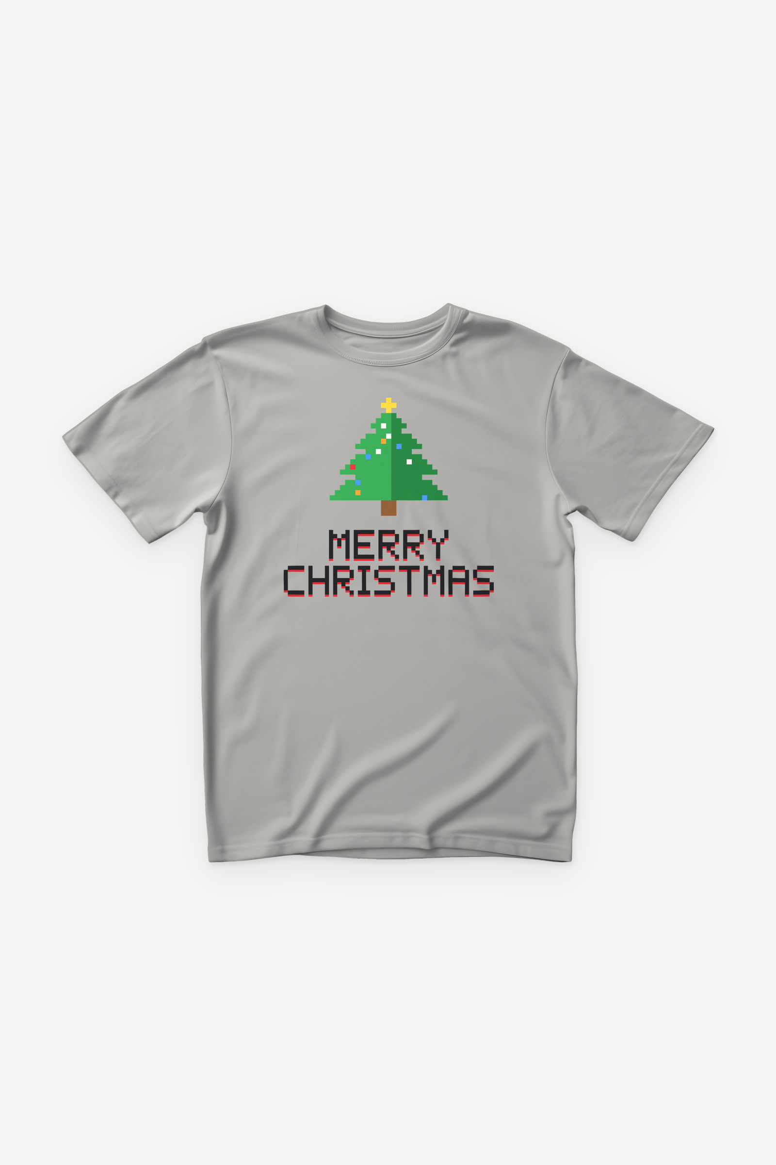 Merry Christmas pixel majica - siva