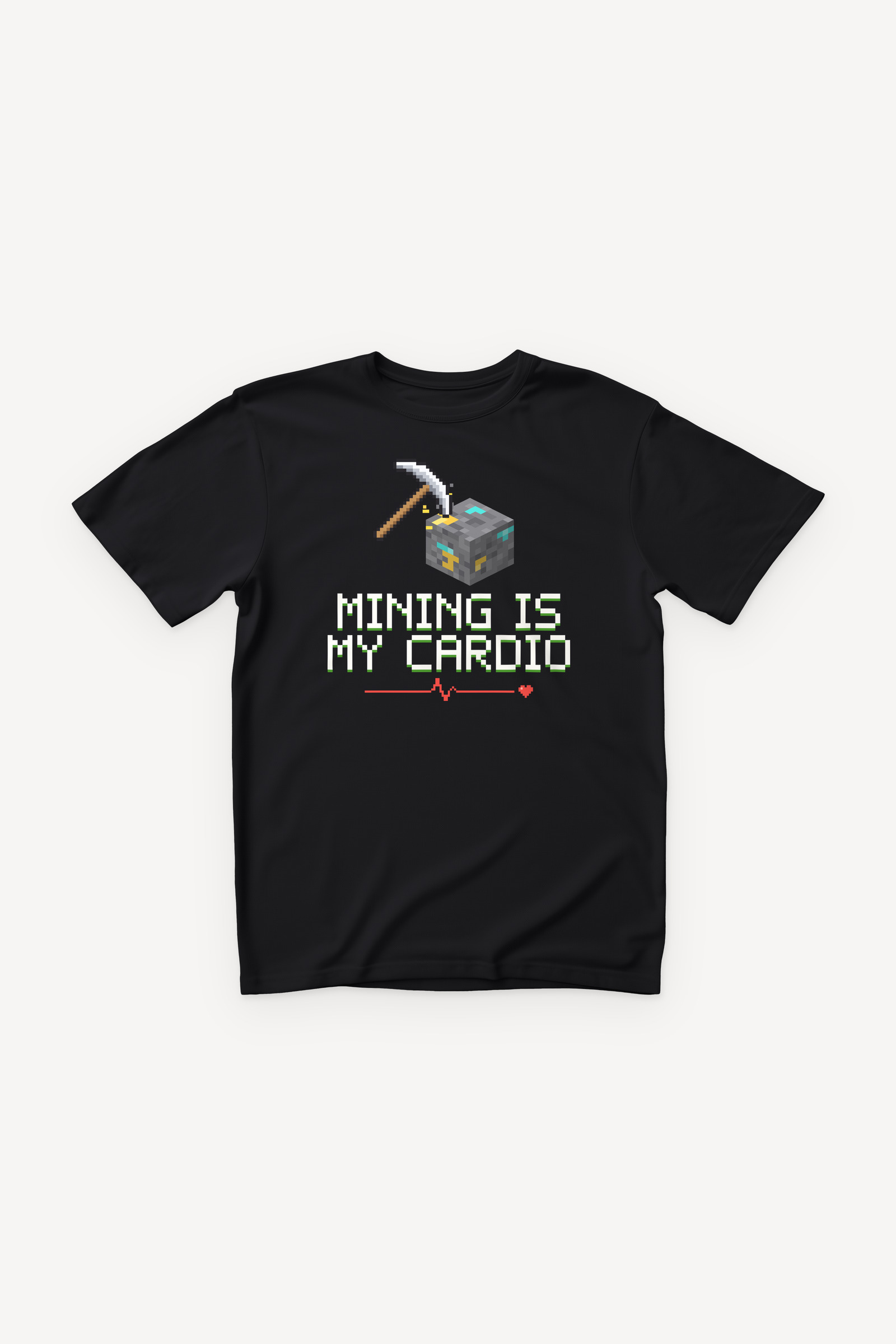 Mining Is My Cardio majica - crna