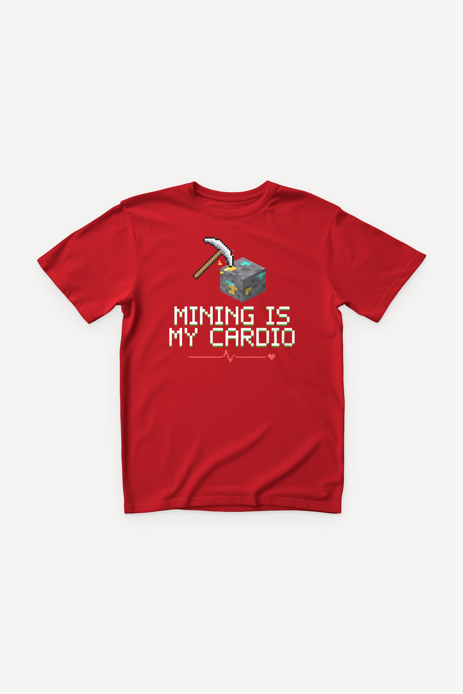 Mining Is My Cardio majica - crvena