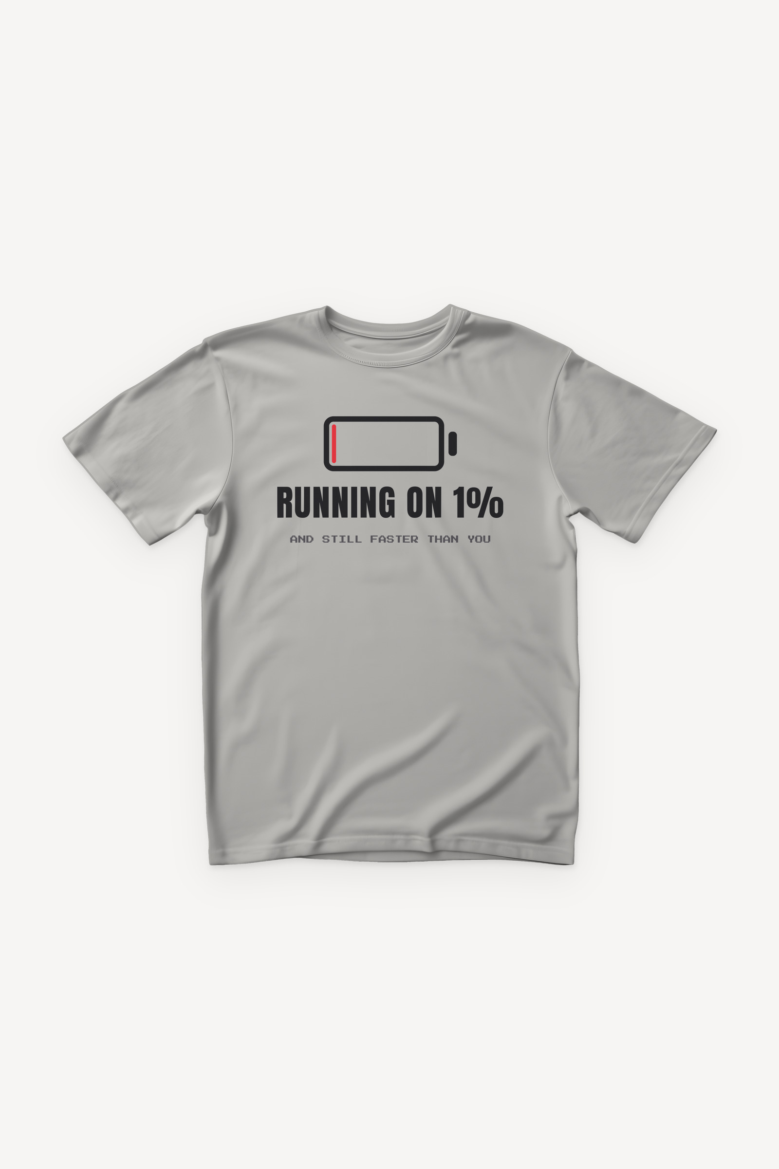 Running on 1% majica - siva